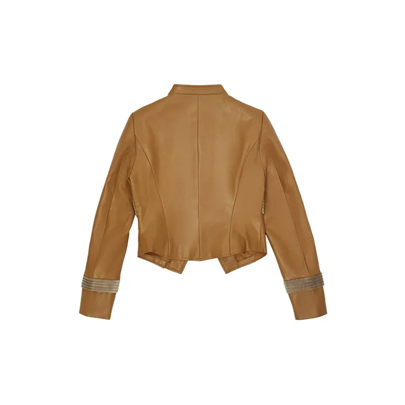 D. MARTINA QUEEN Cropped Coats Women's Orange-1