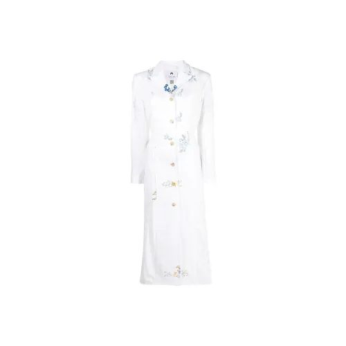 Marine Serre Long-Sleeved Dresses Women's White