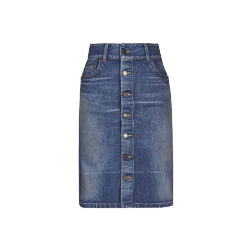 SAINT LAURENT Denim Short Skirts Women's Blue