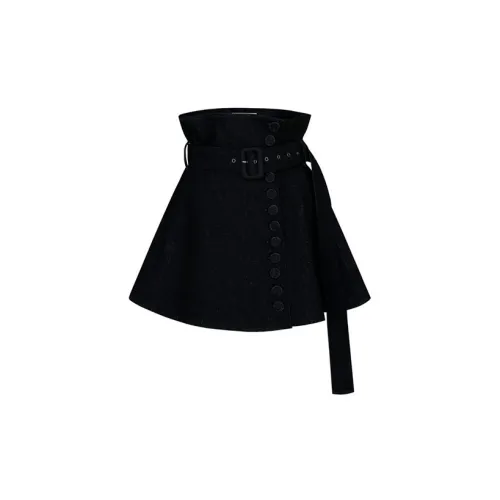 KIMHEKIM Denim Short Skirts Women's Black