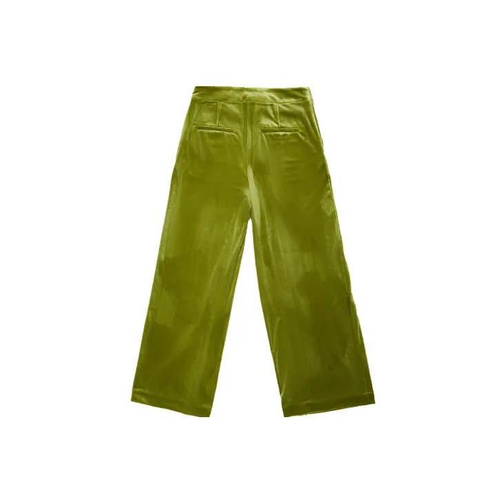 D. MARTINA QUEEN Casual Pants Women's Yellow Green-1