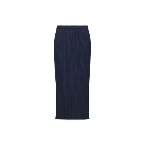 PLEATS PLEASE ISSEY MIYAKE Casual Long Skirts Women's Navy Blue