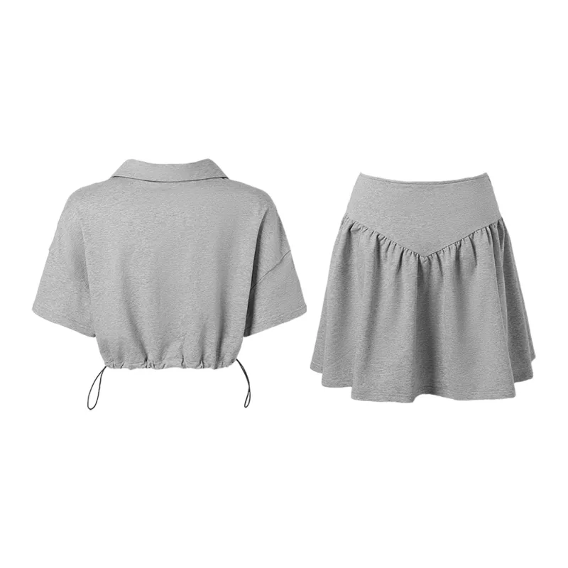 MEETLADY Two Piece Skirt Sets Women's-5