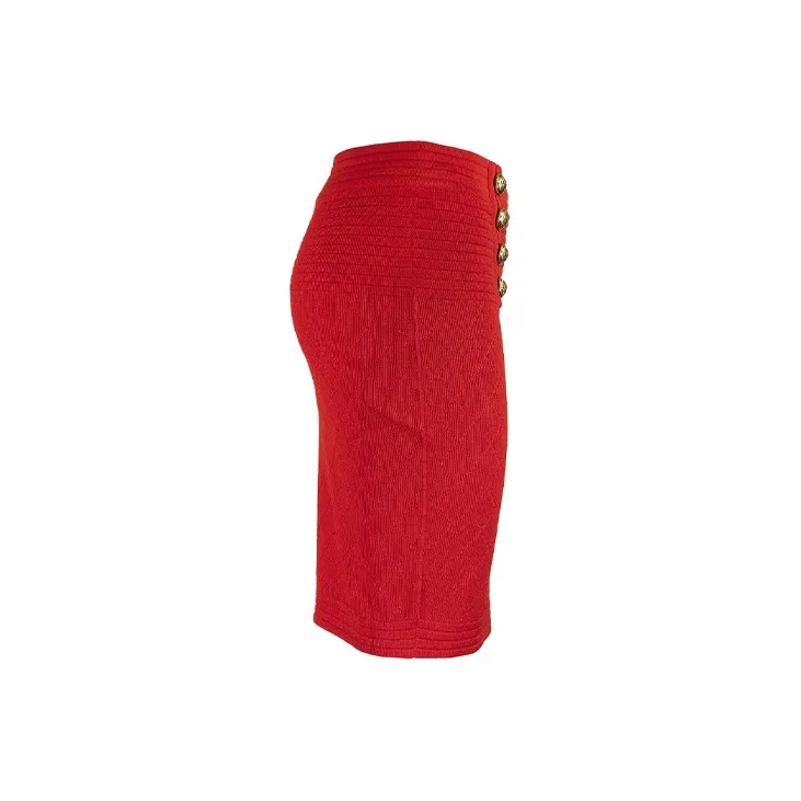 BALMAIN Casual Short Skirts Women's Red-2