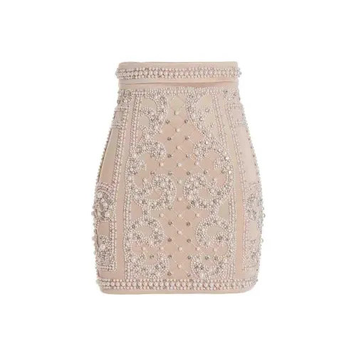 BALMAIN Casual Short Skirts Women's Light Pink