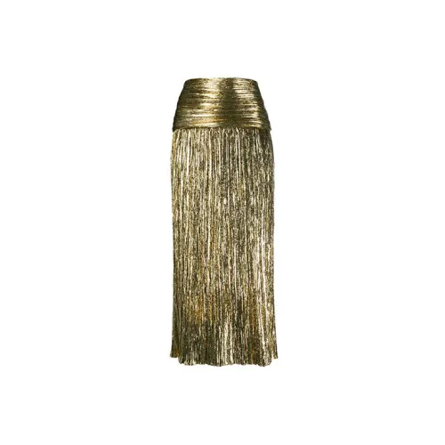 SAINT LAURENT Casual Long Skirts Women's Gold