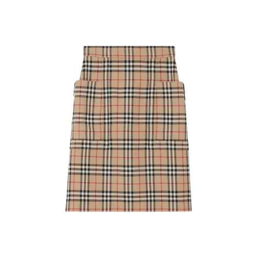 Burberry Casual Short Skirts Women's Khaki