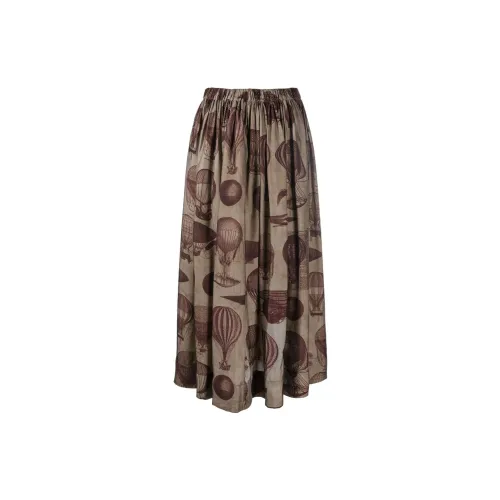 UMA WANG Casual Long Skirts Women's Brown