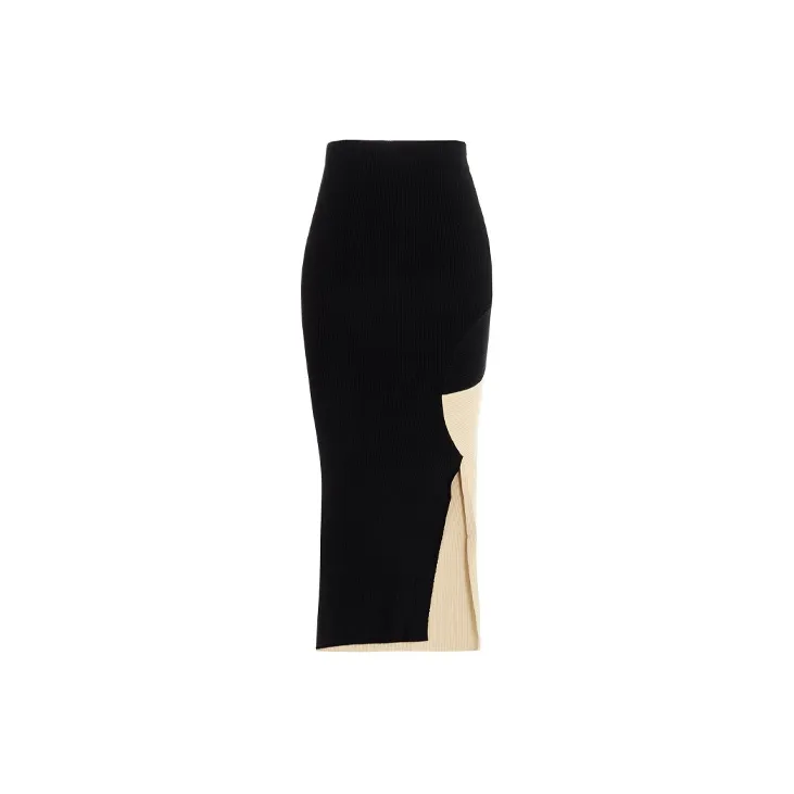 OFF-WHITE FW20 Casual Long Skirts Women's Beige Yellow-1