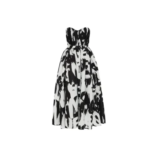 Alexander McQueen Sleeveless Dresses Women's Black/White