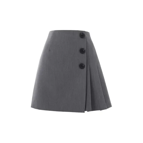 SOON FLOWER Casual Short Skirts Women's Gray