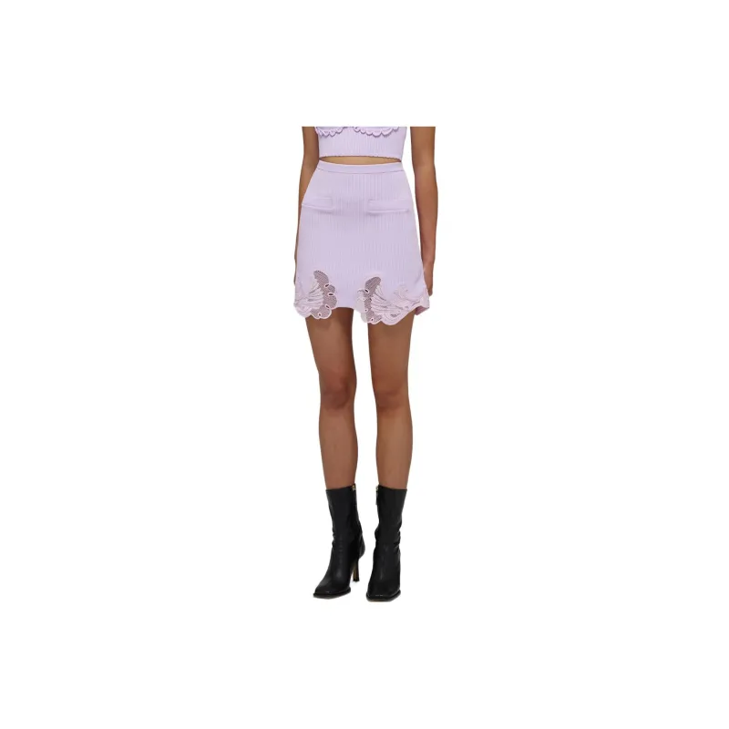 Self portrait Casual Short Skirts Women's Lilac-2
