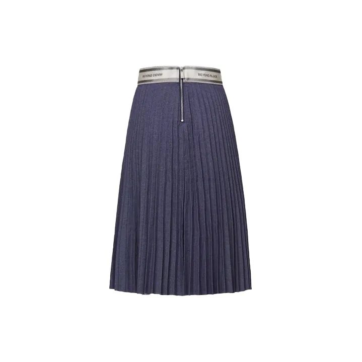 EVISU Casual Long Skirt Women's Heather Gray Blue-1