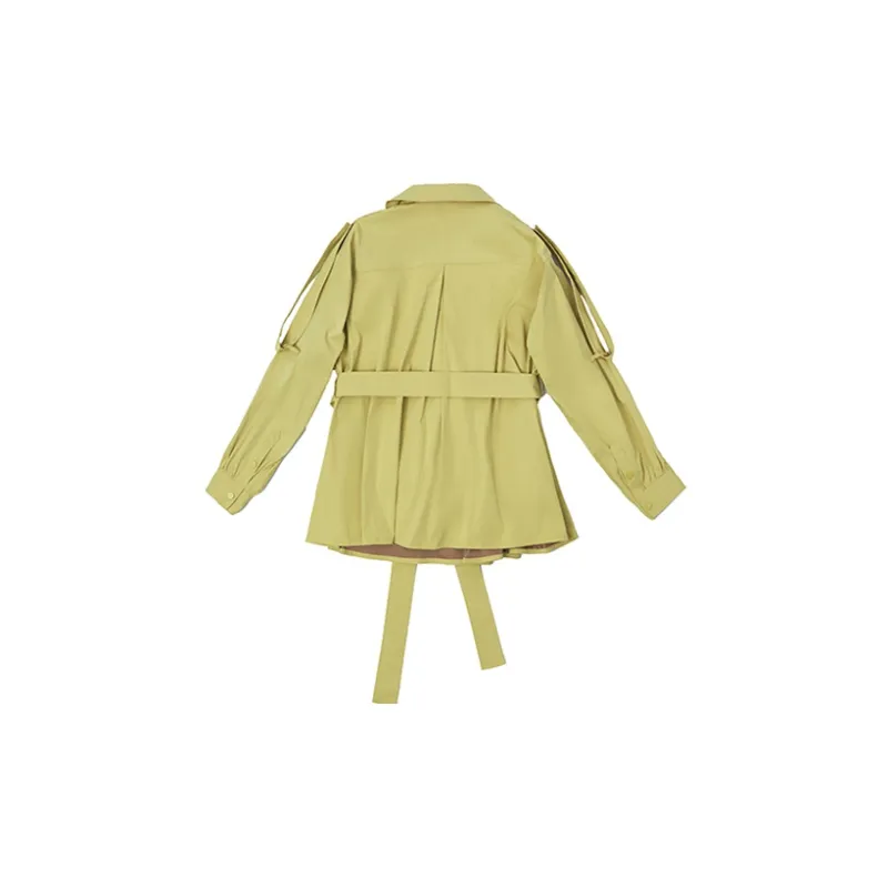 D. MARTINA QUEEN Trench Coats Women's Neon Yellow-1