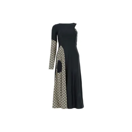 Marine Serre Long-Sleeved Dresses Women's Black