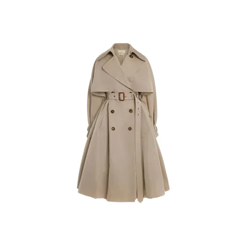 Alexander McQueen Trench Coats Women's Brown