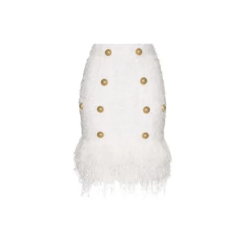 BALMAIN Casual Short Skirts Women's White