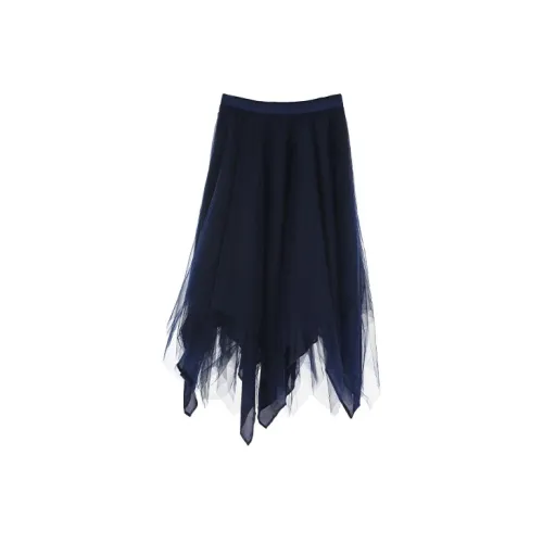 MARC LE BIHAN Casual Long Skirts Women's Navy Blue