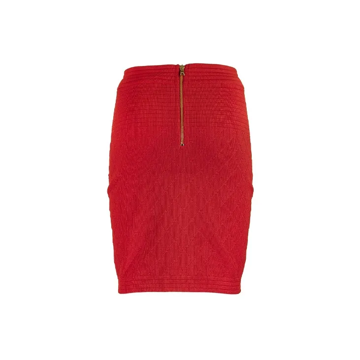 BALMAIN Casual Short Skirts Women's Red-1