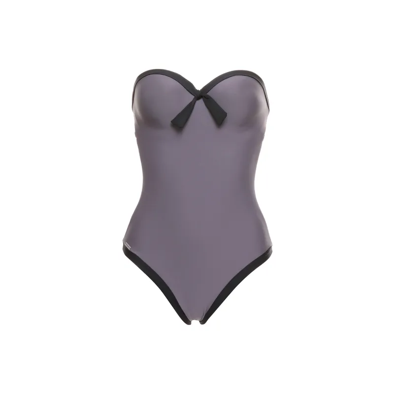 Selmark One Piece Swimsuits Women's Purple Gray-1