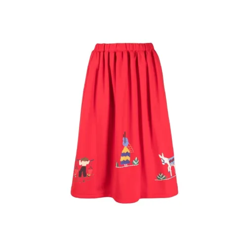 CDG Casual Long Skirts Women's Red