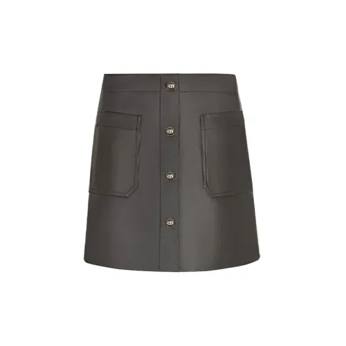 DIOR Quarterly New Products Leather Short Skirts Women's Black