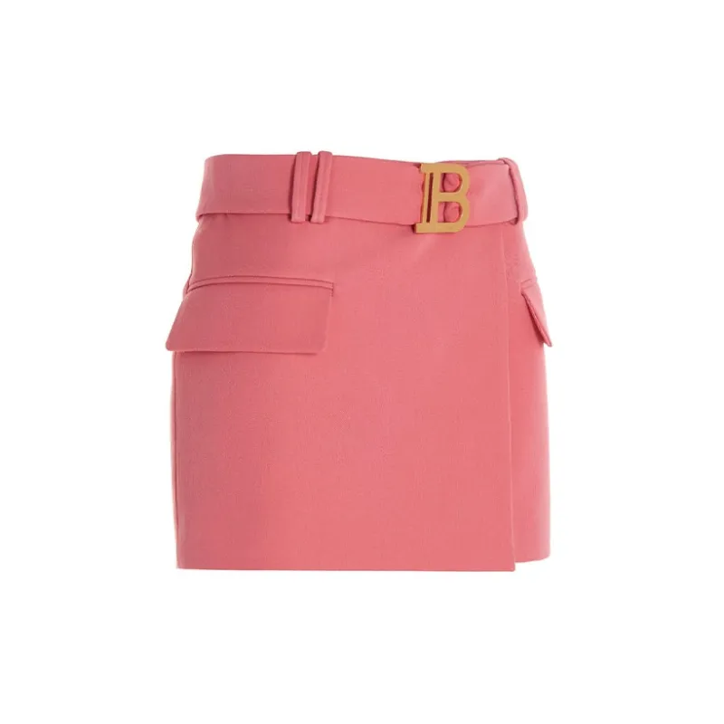 BALMAIN Casual Short Skirts Women's Pink-2
