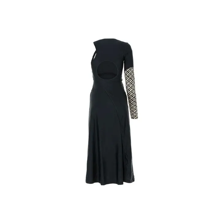 Marine Serre Long-Sleeved Dresses Women's Black-1