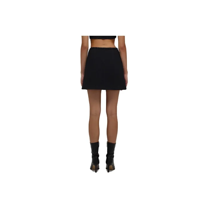 Self portrait SS22 Denim Short Skirts Women's Black-1