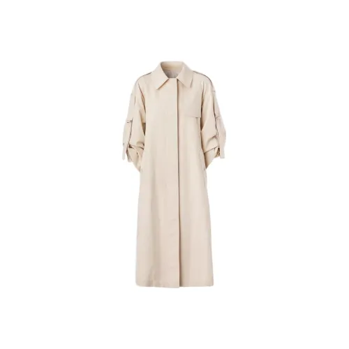 Burberry Trench Coats Women's Light Stone Color