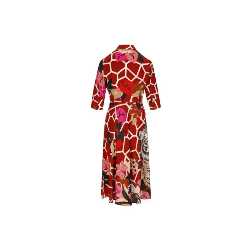 Ferragamo Short Sleeved Dresses Women's Red-1
