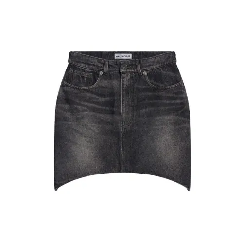 Balenciaga Denim Short Skirts Women's Black