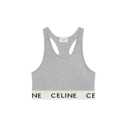 CELINE Tank Tops Women's Gray