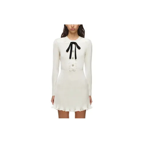 Self-portrait Long-Sleeved Dresses Women's White