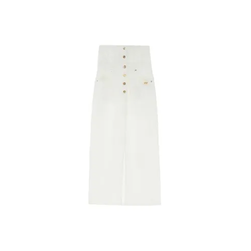 EENK Denim Long Skirts Women's White