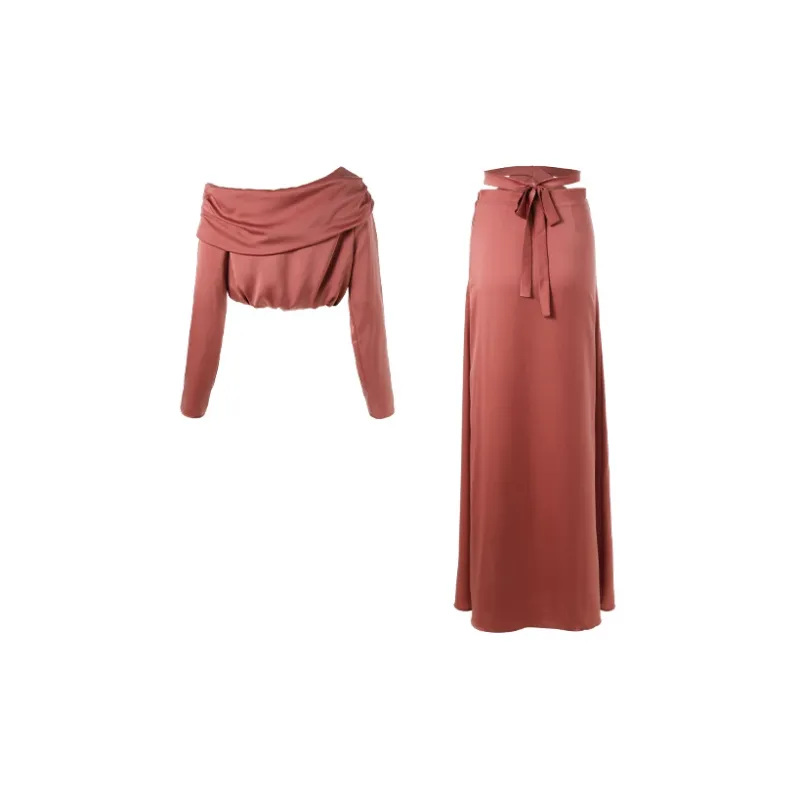 Gyokuu Set Spring Summer And Autumn Women's Coral Pink-1