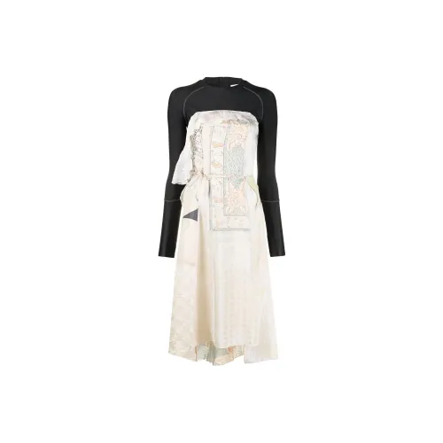 Marine Serre Long-Sleeved Dresses Women's White