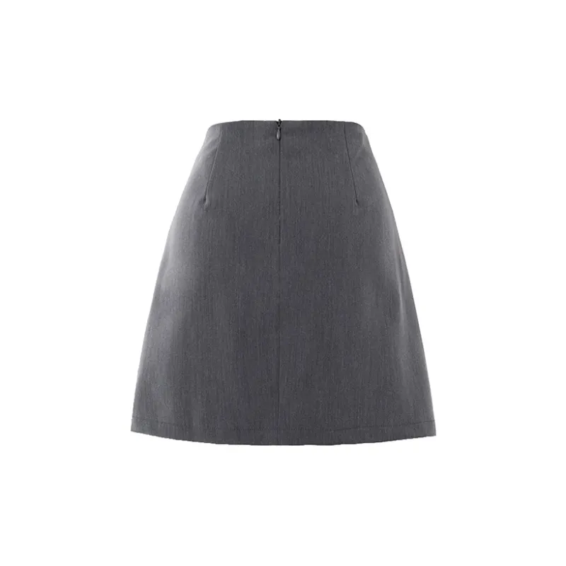 SOON FLOWER Casual Short Skirts Women's Gray-1