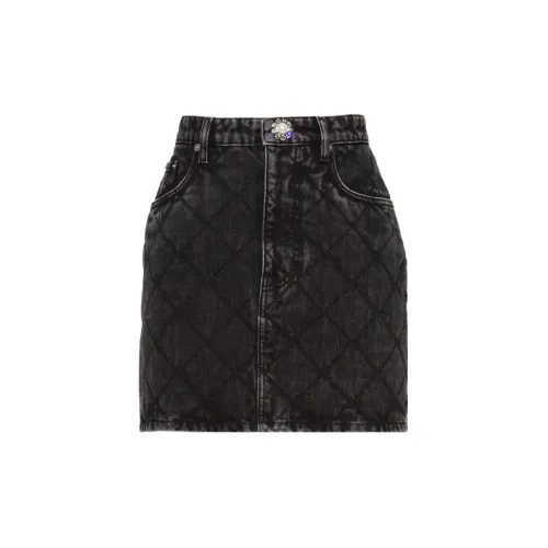 MIU MIU Denim Short Skirts Women's Black