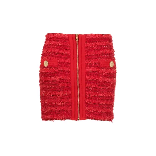 BALMAIN Casual Short Skirts Women's Red