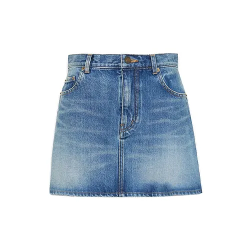 SAINT LAURENT Denim Short Skirts Women's Blue