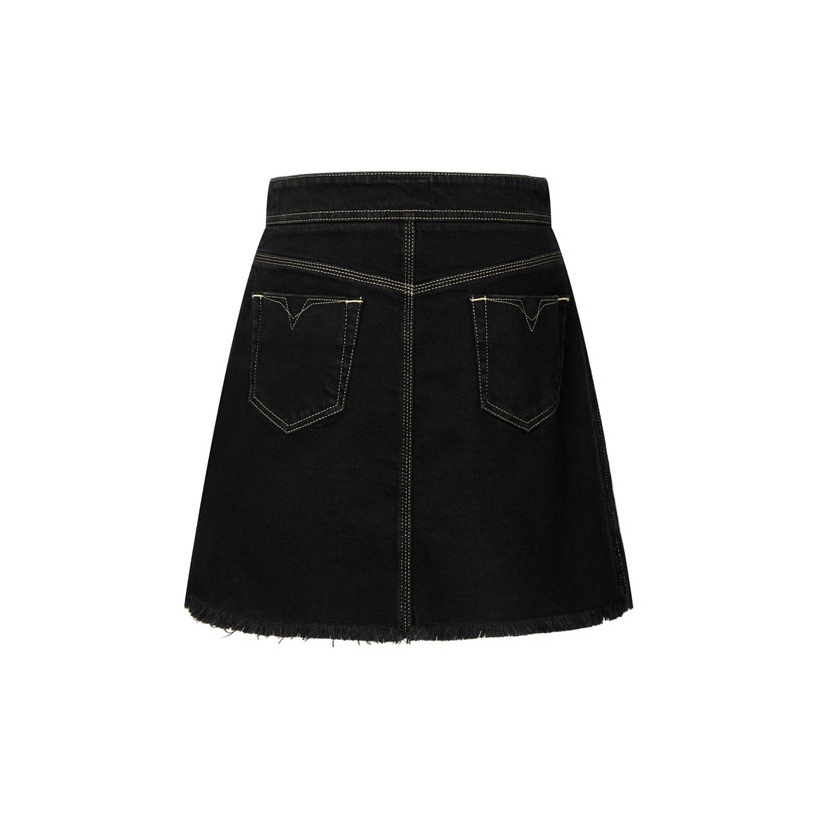 ワンピース VERSACE Women Short Skirts 1011543 1A101831B000 Black VERSACE JEANS COUTURE Denim Short Skirts Women's Black - POIZON