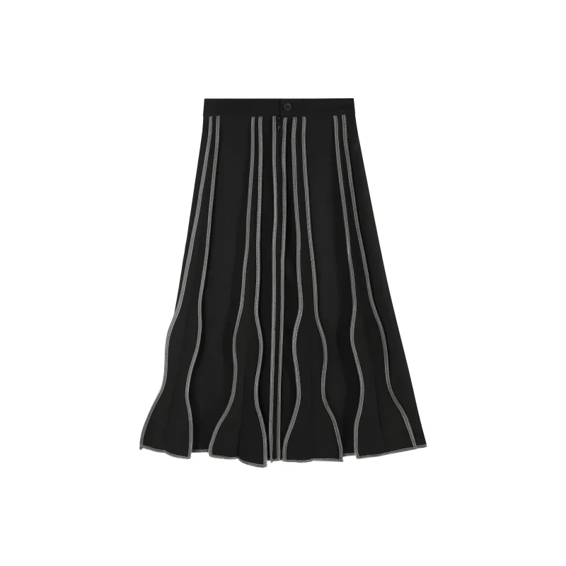BIENKIMIIYE Casual Long Skirts Women's Black-1