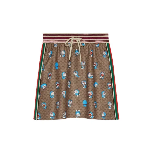 Doraemon X GUCCI Casual Short Skirts Women's Beige