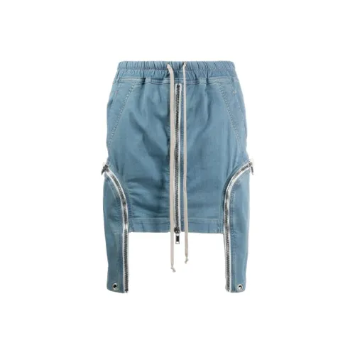 RICK OWENS Denim Short Skirts Women's Blue