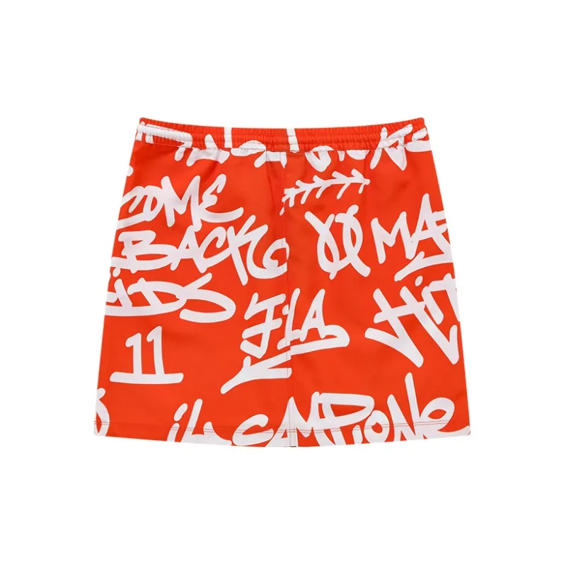 FILA FUSION Casual Short Skirts Women's Persimmon Orange-1