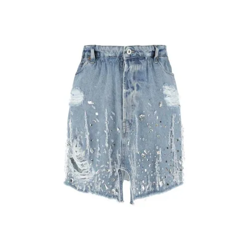 MIU MIU Denim Short Skirts Women's Blue