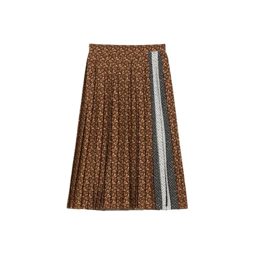 Burberry Casual Long Skirts Women's Deep Mocha Khaki