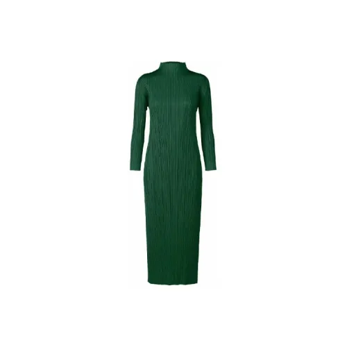 PLEATS PLEASE ISSEY MIYAKE Long-Sleeved Dresses Women's Olive Green