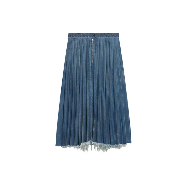 Balenciaga Denim Short Skirts Women's Blue-1